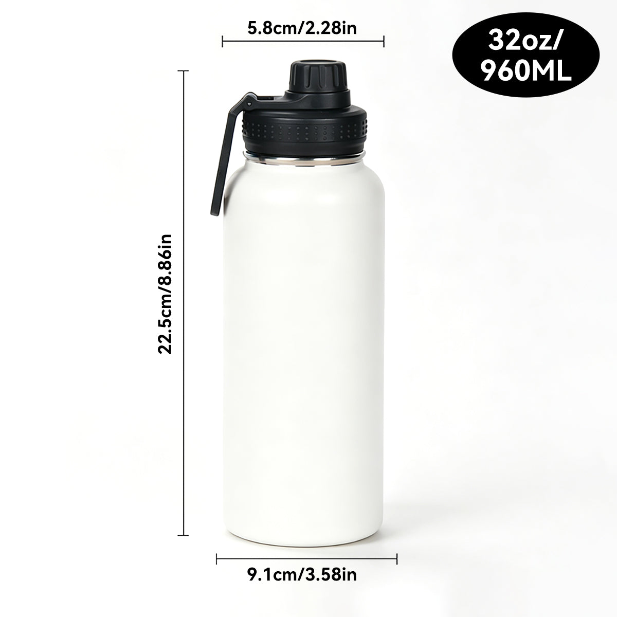 32oz Vacuum Insulated Stainless Steel Water Bottle, In Stock Sports Water Flask with Portable Spout Lid