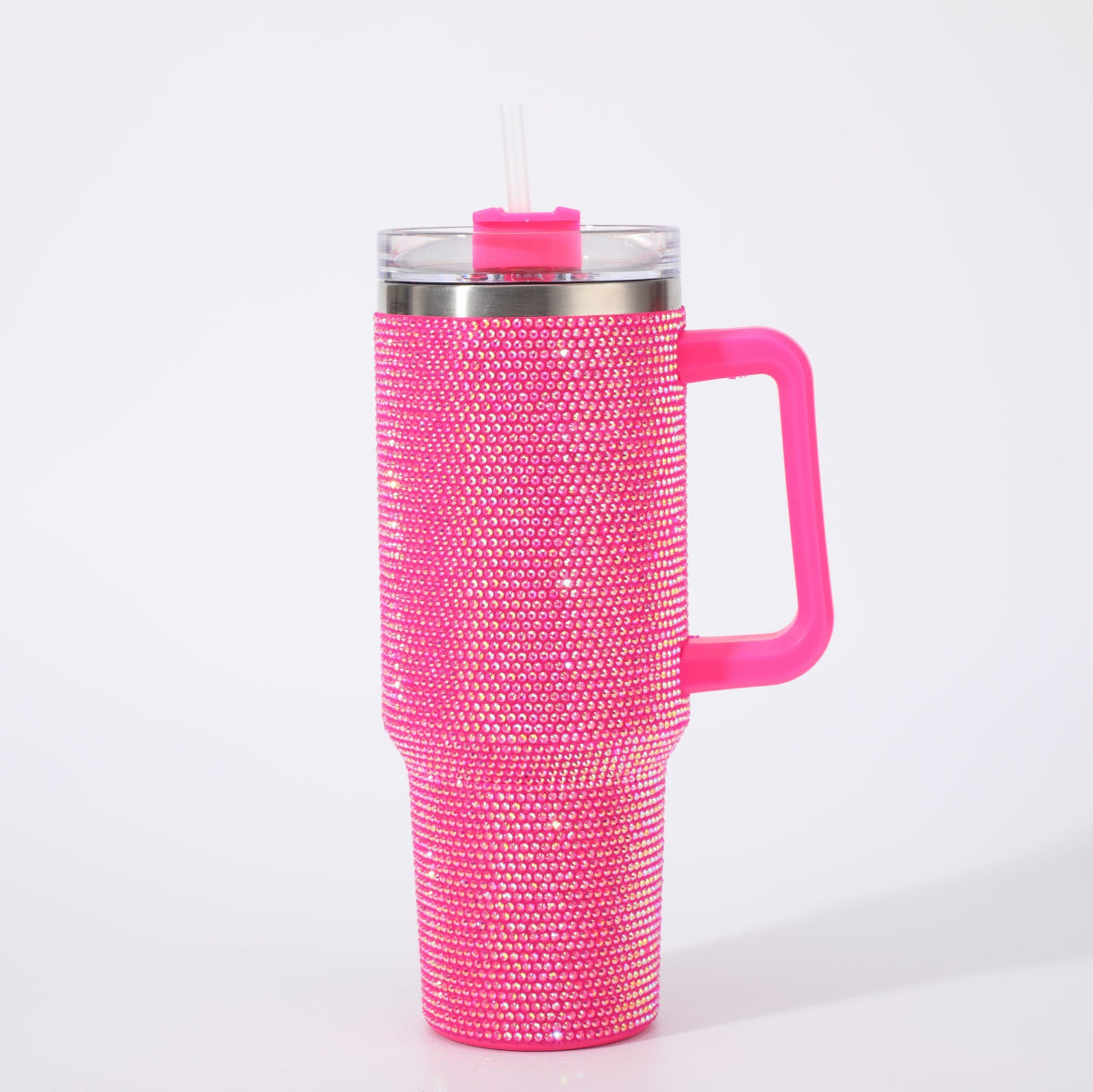 40 Oz Rhinestone Tumbler with Handle and Flip Straw | Insulated Stainless Steel Double Layer Bling Tumbler | Leak Proof Glitter Tumbler for Women | Reusable 1200ml Travel Bling Cups
