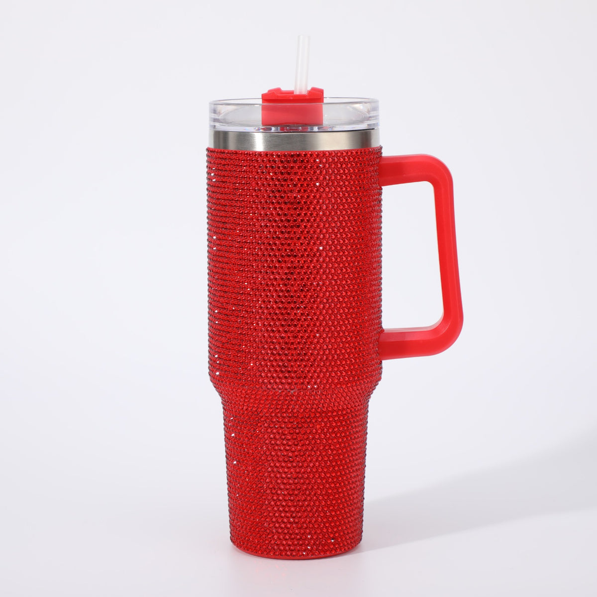 40 Oz Rhinestone Tumbler with Handle and Flip Straw | Insulated Stainless Steel Double Layer Bling Tumbler | Leak Proof Glitter Tumbler for Women | Reusable 1200ml Travel Bling Cups
